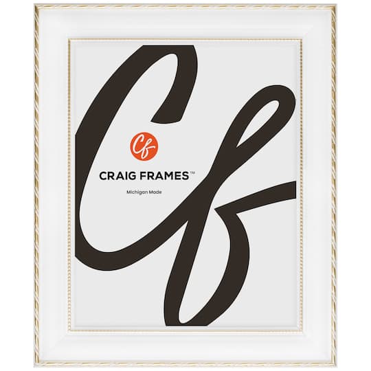 2 Pack Craig Frames Victoria White and Gold Picture Frame
